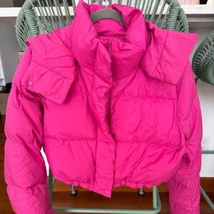 Lululemon Wunder Puff Cropped Jacket Sonic Pink Size 12